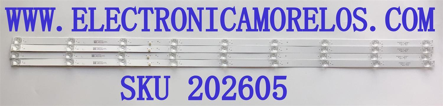 KIT DE LED´S PARA TV ELEMENT (4 PIEZAS) / 20180411 / 3P50TA002-A1 / 4650TA003 / 4650TA004 / 3P50TA002-A0 / 112600141-YC00 / 112600140-YC00 / PANEL V500HJ4-Q01  REV.C2 / MODELOS E2SW5018 J8CBM6B3 / E4STA5017 F8C6M